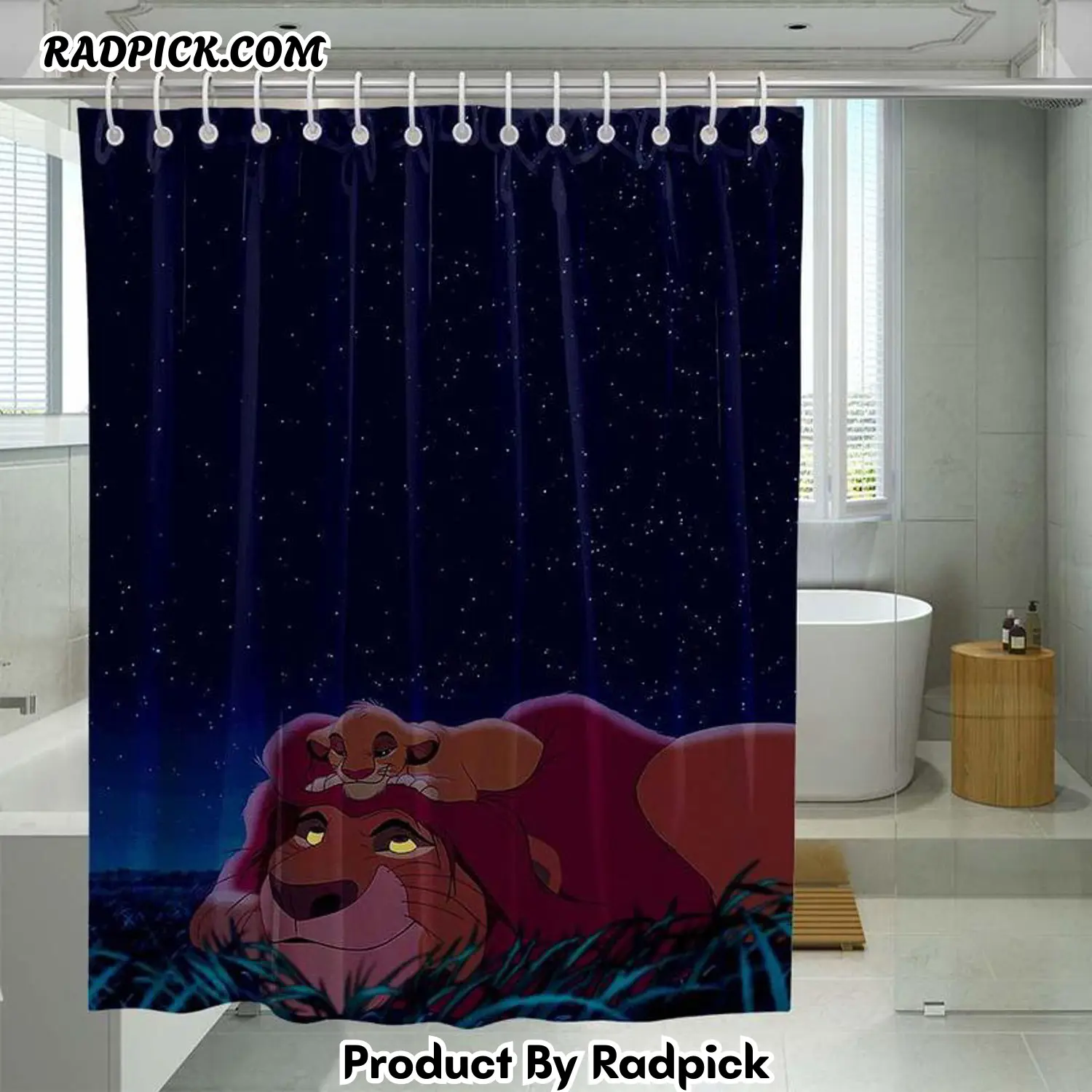 Together mufasa and simba disney shower curtain set for bathroom decor gift for friends rp38770